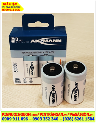 Ansman D5000mAh HR20; Pin sạc D 1.2v HR20 Ansman MaxE D5000mAh chính hãng (MẪU MỚI)